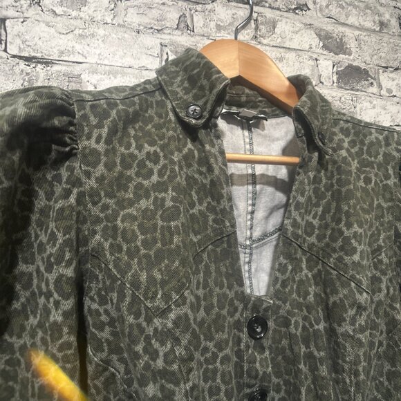 EUC Marissa Webb Mera Animal Print Cotton Canvas Jacket Womens Size 6 - Picture 5 of 15